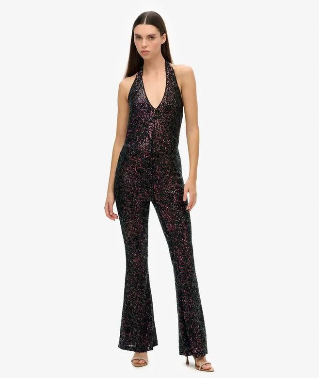 Sequin Halter Jumpsuit