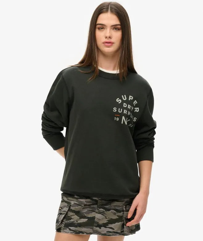 Oversized Surplus Graphic Crew Sweatshirt