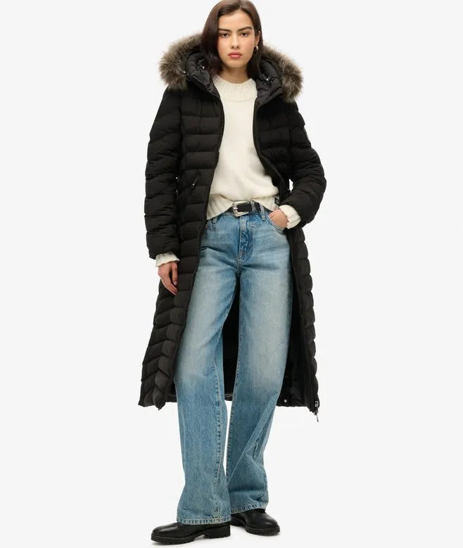 Fuji Faux Fur Hooded Longline Jacket