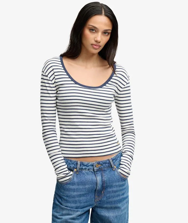 Athletic Essentials Striped Long Sleeve Top
