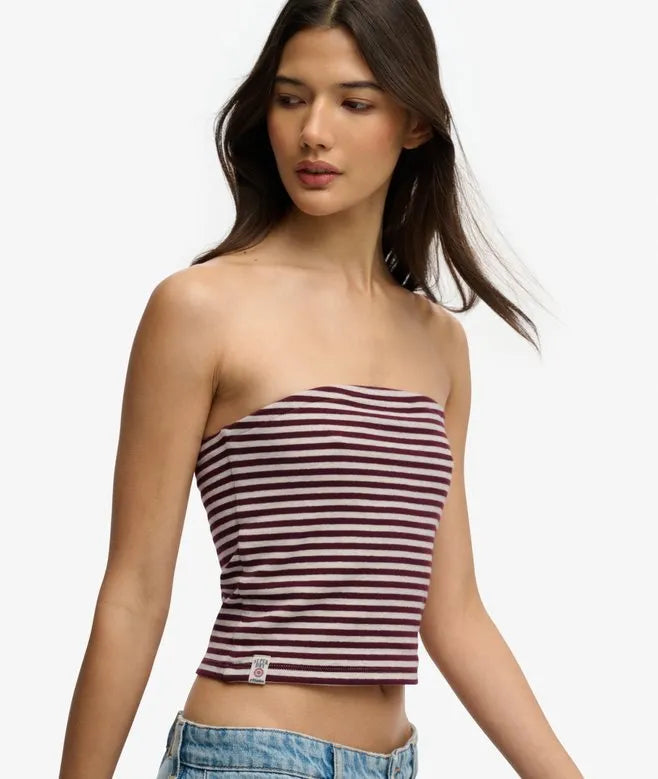 Athletic Essentials Stripe Jersey Bandeau Top