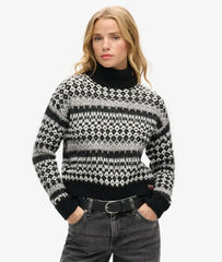 Roll Neck Crop Knit Jumper