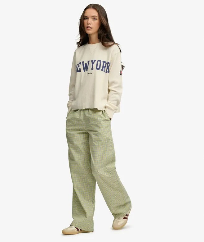 Mini Check Cotton Trousers