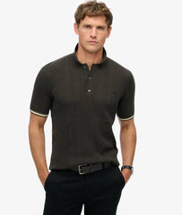 Knitted Texture Short Sleeve Polo Shirt