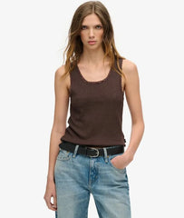 Athletic Essentials Vintage Lace Trim Vest Top