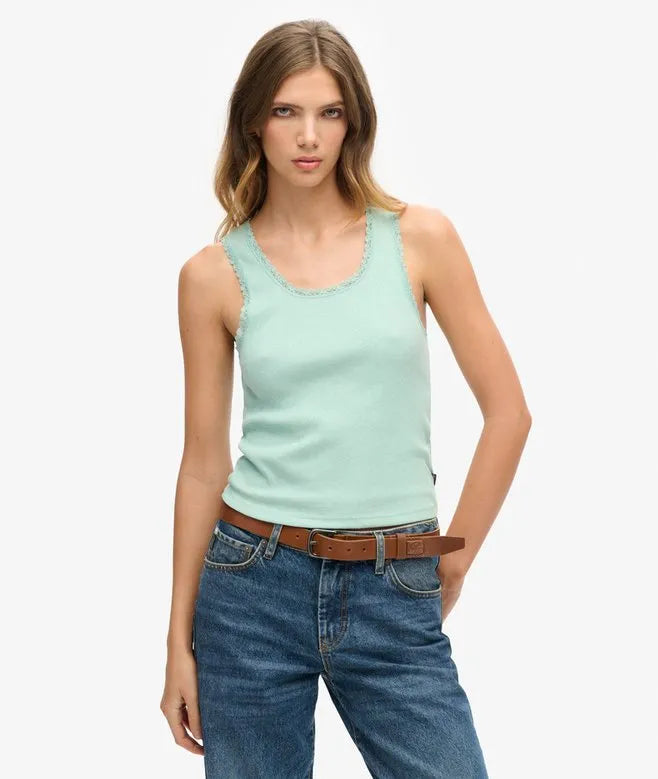 Athletic Essentials Vintage Lace Trim Vest Top