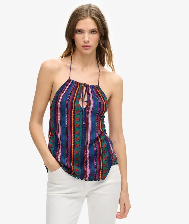 Printed Beach Halter Top
