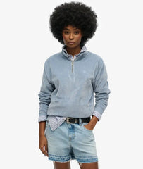 Velour Half Zip Sweatshirt