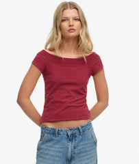Athletic Off Shoulder Pattern Top