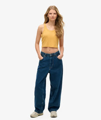 Organic Cotton Vintage Ribbed Crop Vest Top