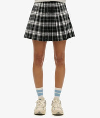Check Pleated Mini Skirt