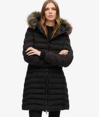 Fuji Faux Fur Hood Mid Length Puffer Coat