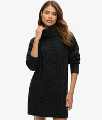 Roll Neck Cable Jumper Dress
