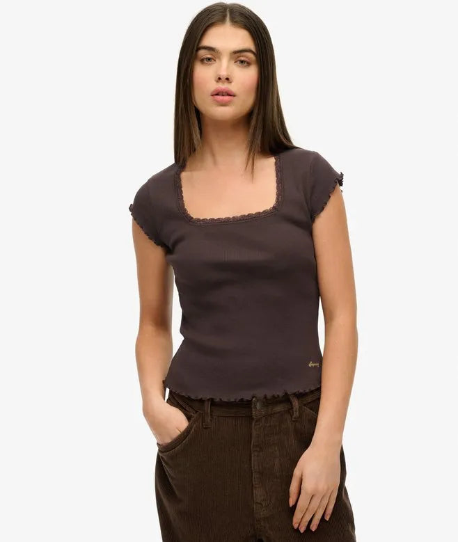 Essential Square Neck Short Sleeve T-Shirt