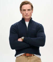 Essential Embroidered Knitted Half Zip Jumper