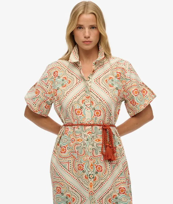Linen Shirt Maxi Dress