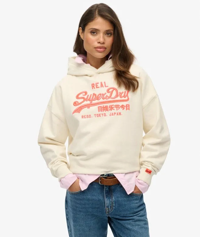 Vintage Logo Neon Relaxed Hoodie