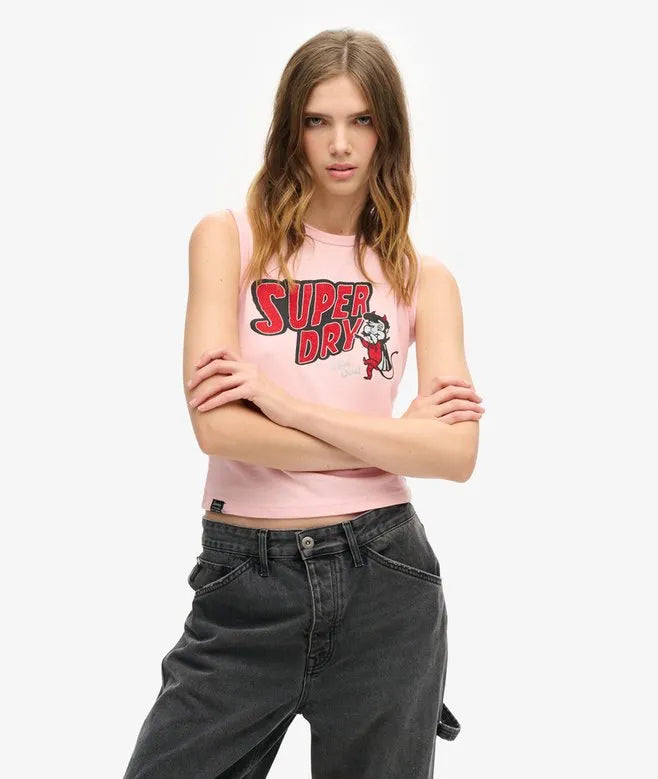 Retro Embellished Slim Vest Top