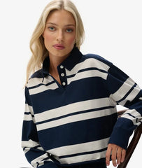 Athletic Essentials Cropped Stripe Rugby Top