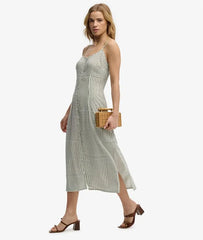 Print Button Down Cami Midi Dress