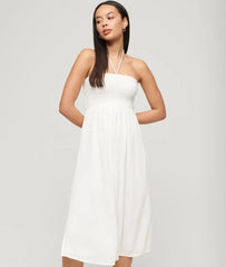 Smocked Midi Beach Dress