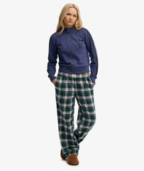 Cotton Check Elastic Trousers