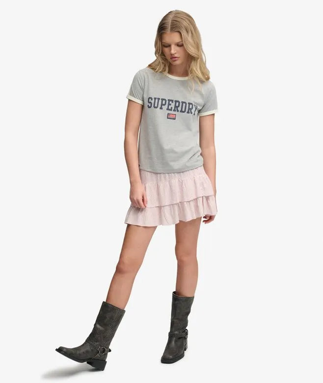 Printed Tiered Mini Skirt