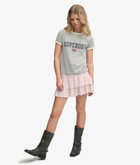 Printed Tiered Mini Skirt