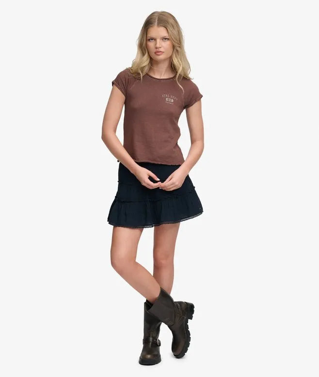Cheesecloth Tiered Mini Skirt