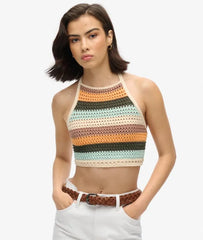 Cropped Halter Crochet Top