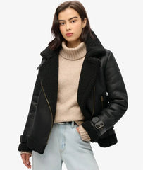 Faux Shearling Aviator Jacket