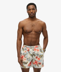Hawaiian Print 16-Inch Swim Shorts