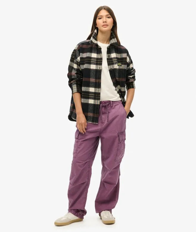 Low Rise Parachute Cargo Pants