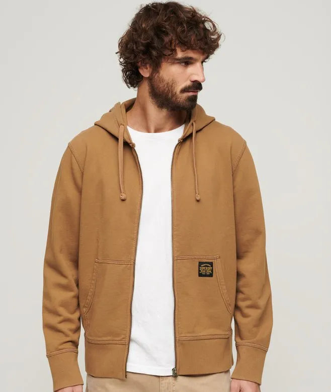 Contrast Stitch Relaxed Zip Hoodie