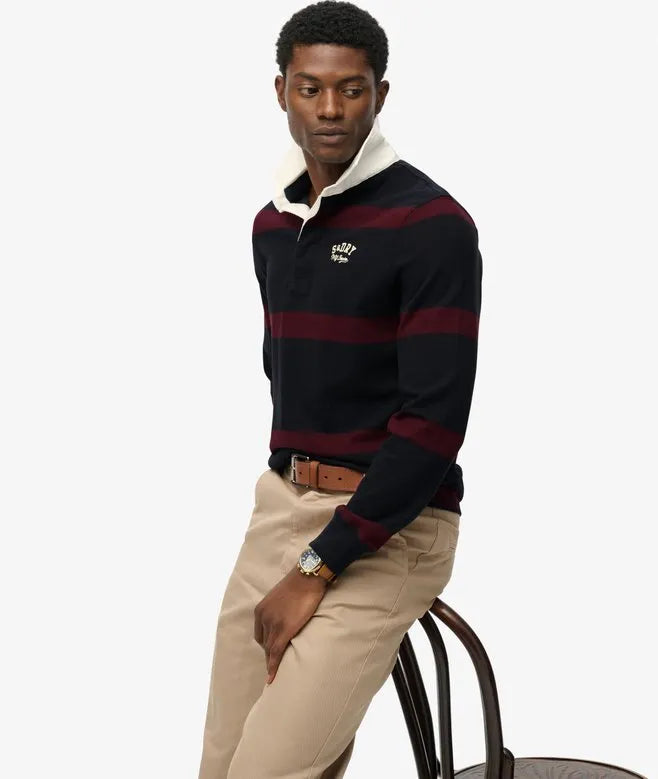 Vintage Athletic Stripe Rugby Top