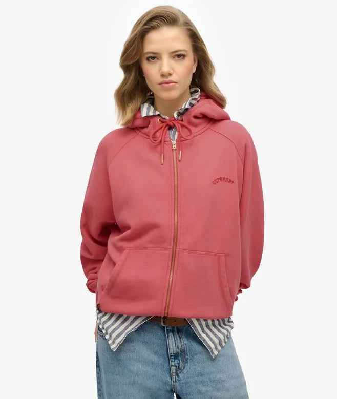 Essential Logo Oversized Raglan Zip Hoodie