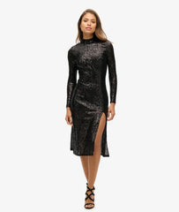 Backless Sequin Midi Dress