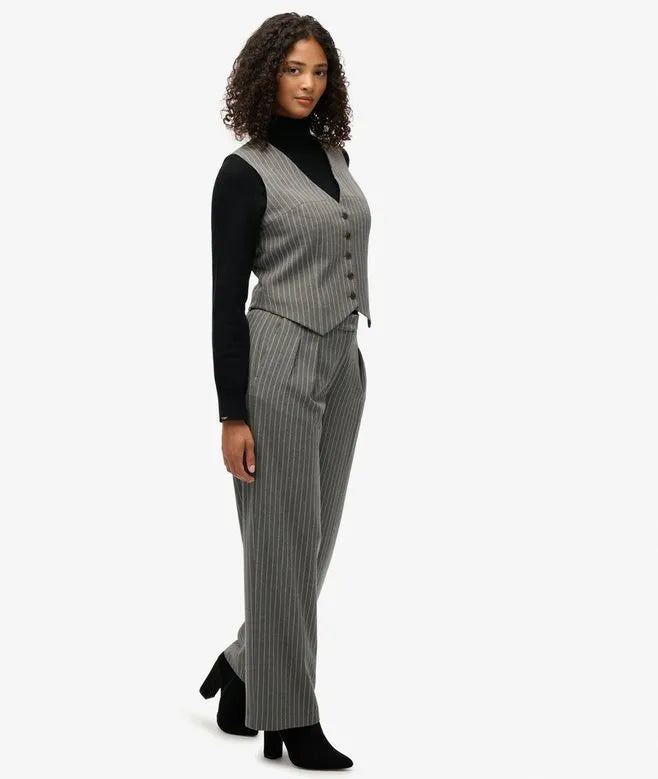 Mid Rise Pinstripe Trousers