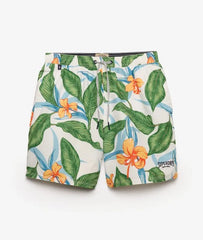 Hawaiian Print 16-inch Swim Shorts