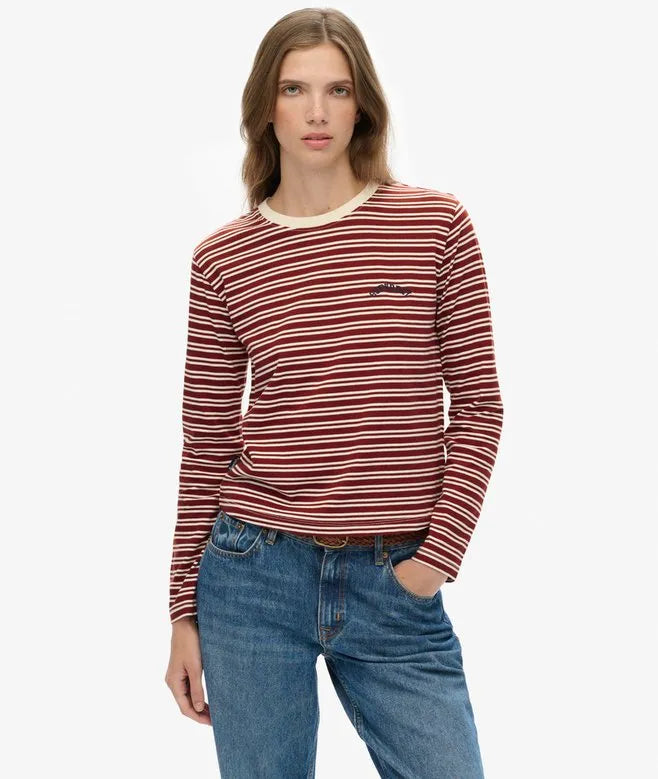 Essential Logo Stripe Long Sleeve Top