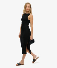 Jersey Twist Back Midi Dress