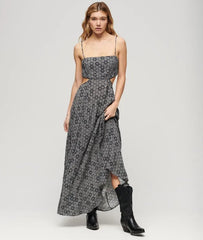 Sheered Back Maxi Dress