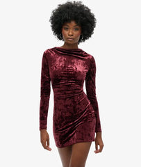 Velvet Long Sleeve Mini Dress