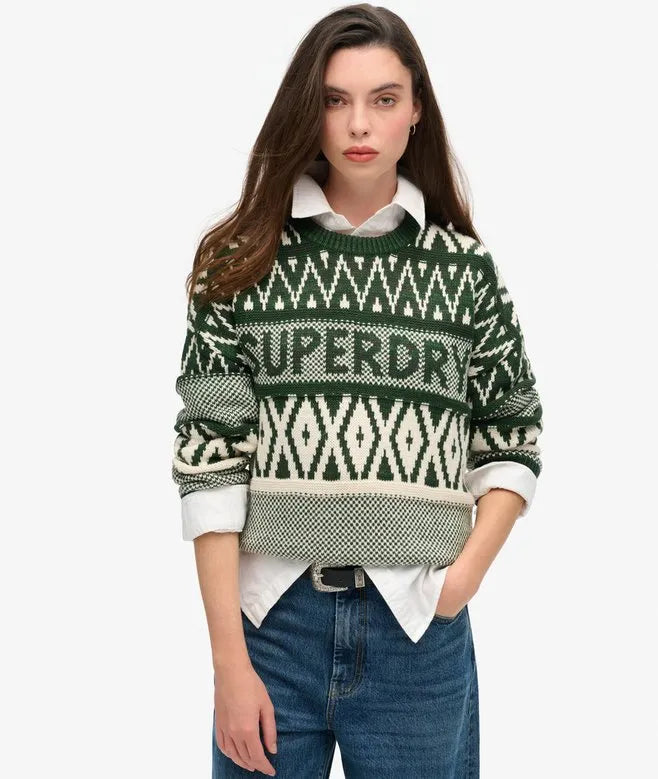 Branded Pattern Crew Jumper