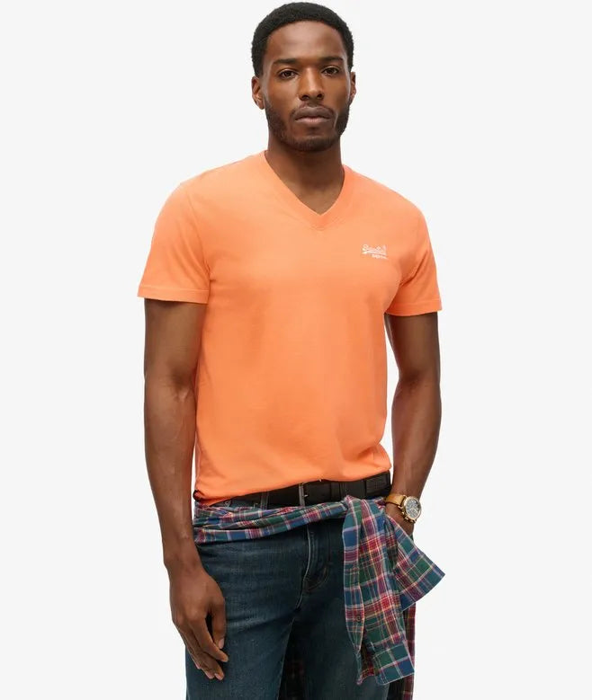 Organic Cotton Essential Logo V Neck T-Shirt