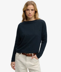 Studios Boat Neck Slub Long Sleeve Top