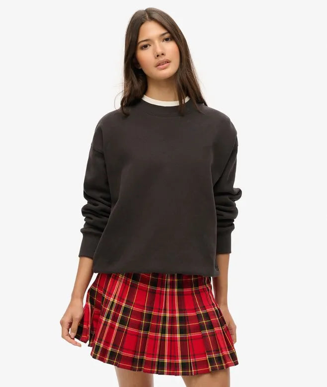 Mid Rise Check Mini Skirt