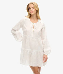 Ibiza Long Sleeve Tiered Sparkle Mini Dress