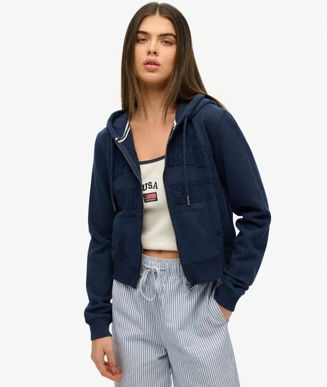Athletic Essentials Tonal Cropped Zip Hoodie