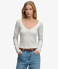 Athletic Essential Gathered Long Sleeve Top